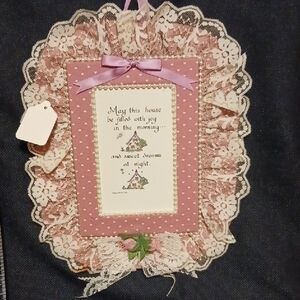 Pink Lace Home Accent Wall Hanging